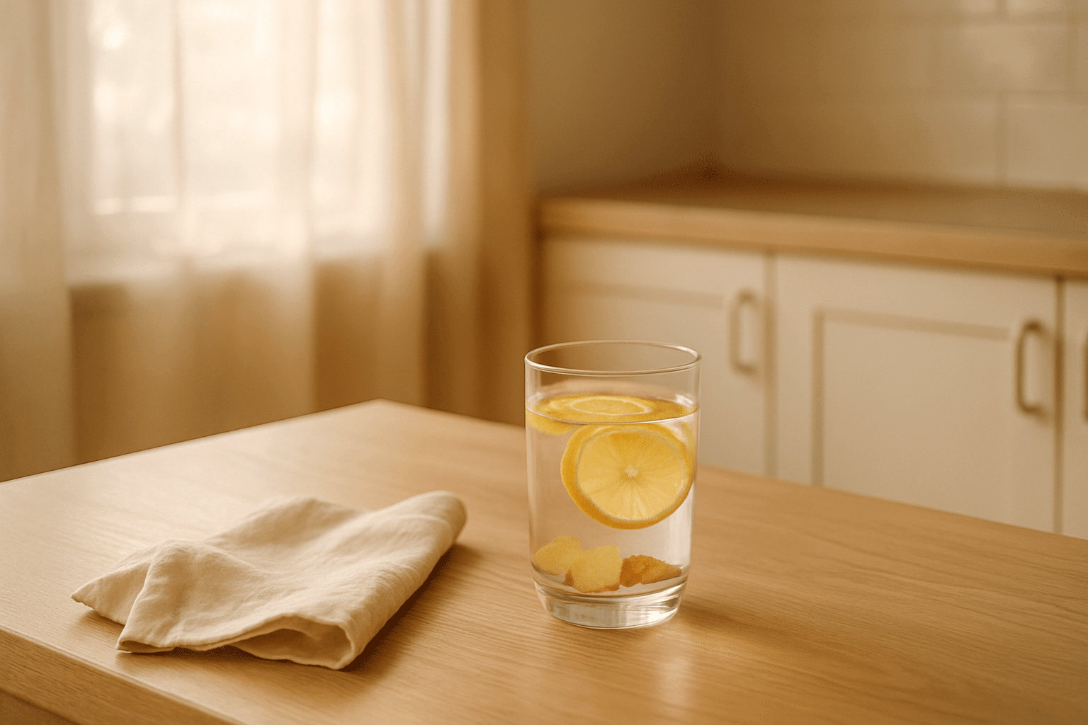 Warmes Zitronen-Ingwer-Wasser als Start in den ayurvedischen 14-Tage-Leber-Plan