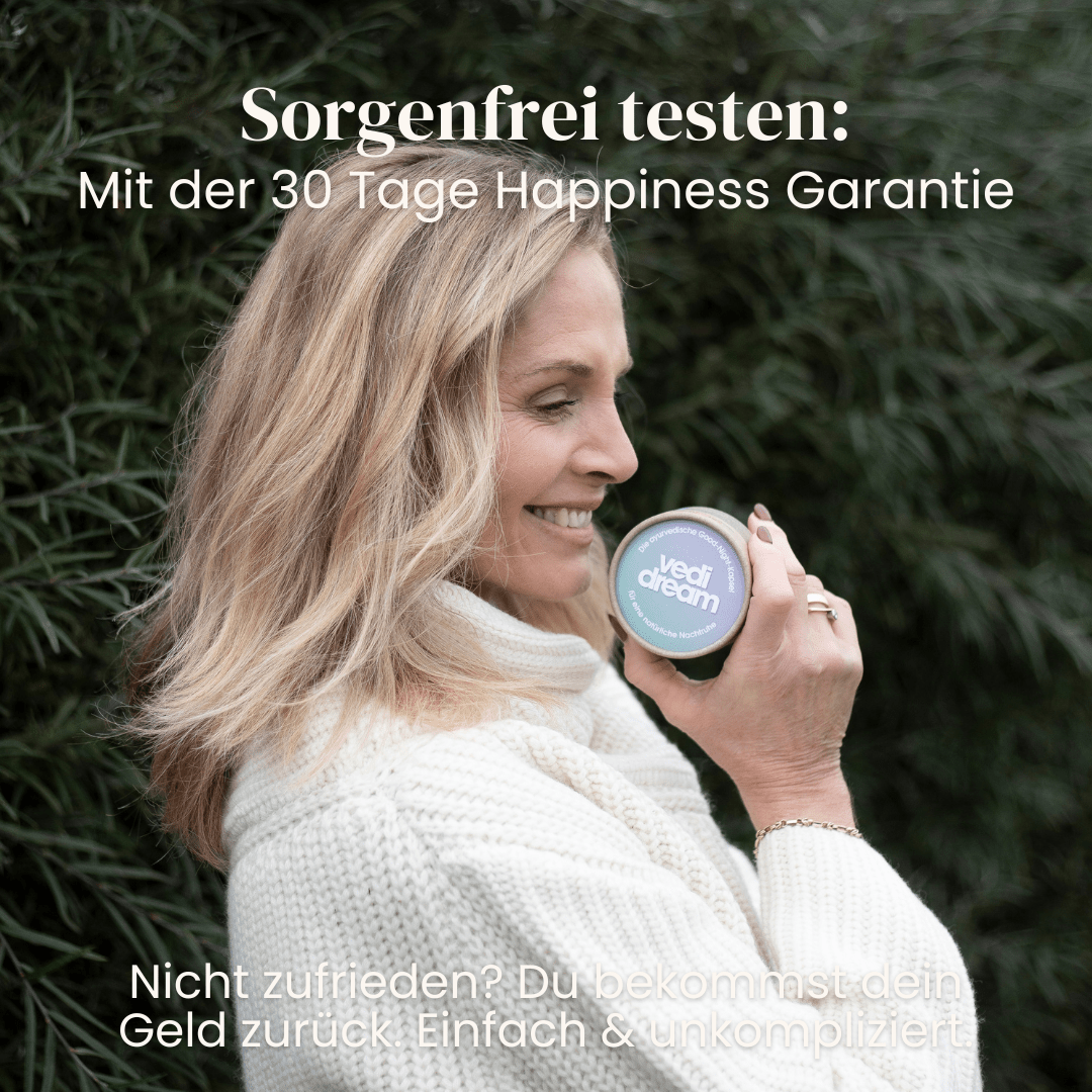 Vedi Up Dream Set 30 Tage Happiness Garantie mit Vedi Dream Good-Night-Kapsel für sorgenfreien Test