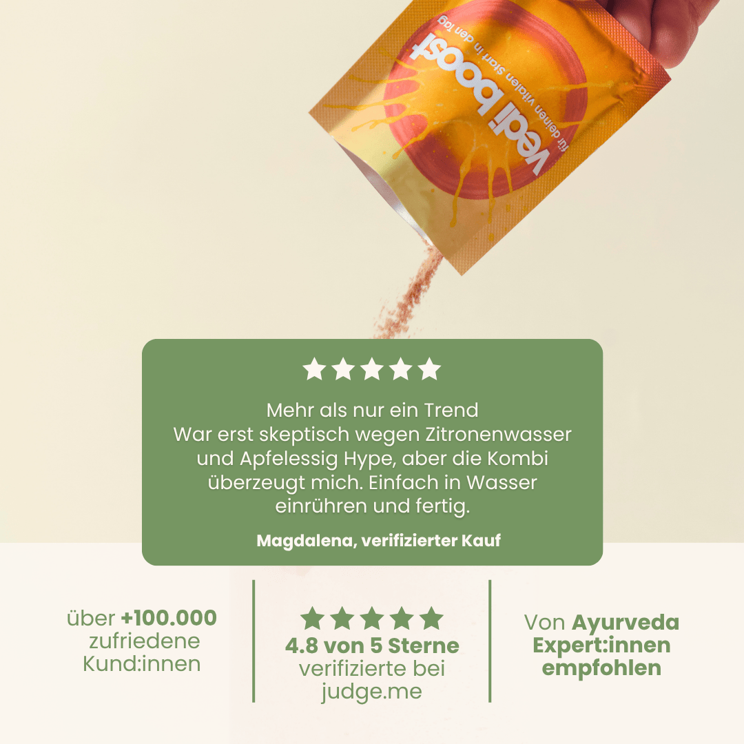 Kundenbewertung zu vedi boost mit 4,8 von 5 Sternen bei judge.me