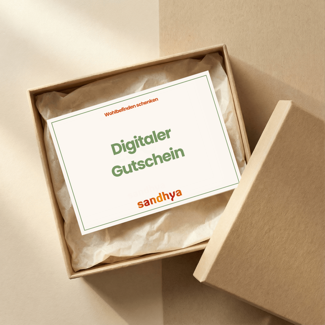 Sandhya Natural Digitaler Gutschein Wohlbefinden schenken für ayurvedische Nahrungsergänzung