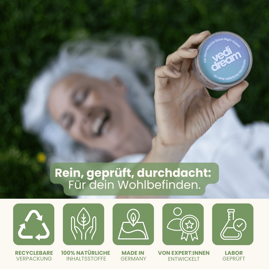 Vedi Up Dream Set Qualitätsversprechen mit Vedi Dream natürlich Made in Germany labor-geprüft für Schlaf